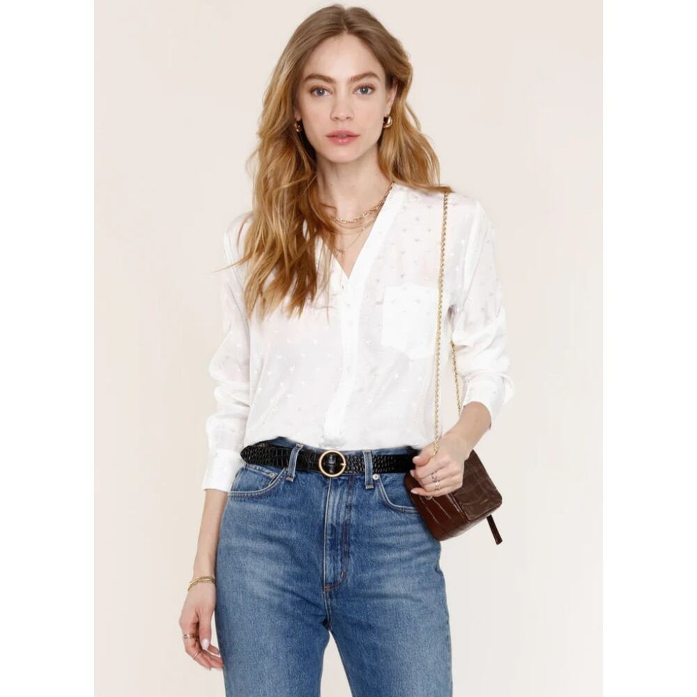 Heartloom Star Jacquard Fauna Button Up Top